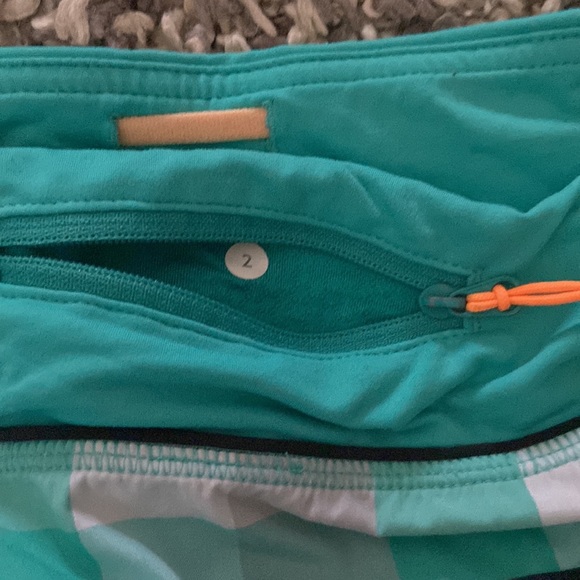 Lululemon Blue Checkmate Speed Shorts - Picture 3 of 6